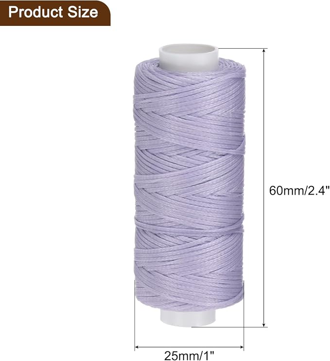 uxcell Leather Sewing Waxed Thread, 55 Yards / 50m 0.8mm 150D Flat Polyester - Image 6