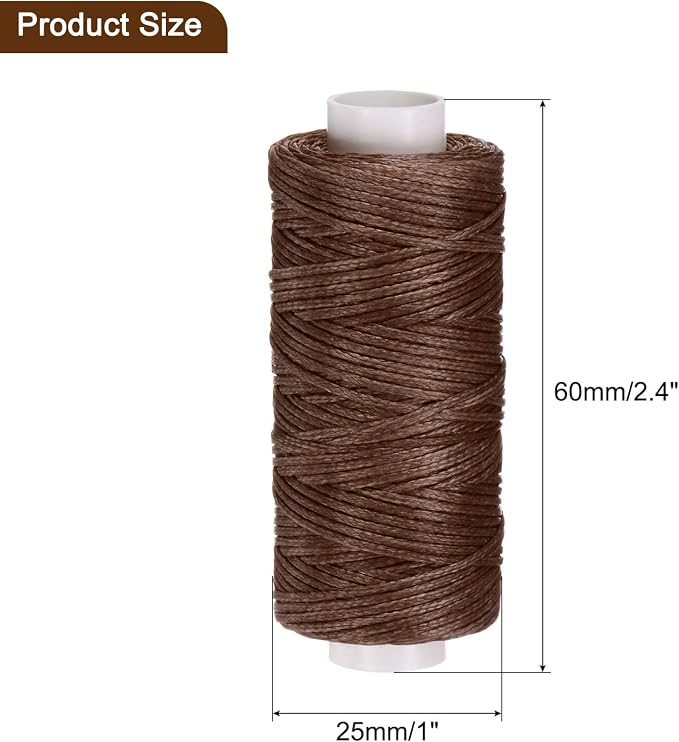 uxcell Leather Sewing Waxed Thread, 55 Yards / 50m 0.8mm 150D Flat Polyester - Image 6