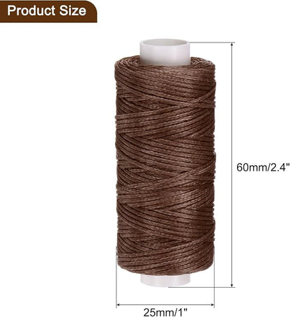 uxcell Leather Sewing Waxed Thread, 55 Yards / 50m 0.8mm 150D Flat Polyester - Image 6