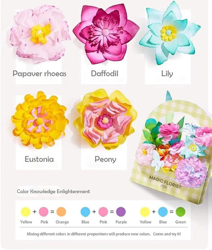Science Craft Kit: Color Mixing & Dyeing Paper Flower Bouquet - Image 3