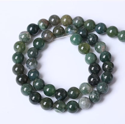 90PCS 4mm Natural Green Moss Agate Beads Gemstone Round Loose Spacer Beads - Image 5