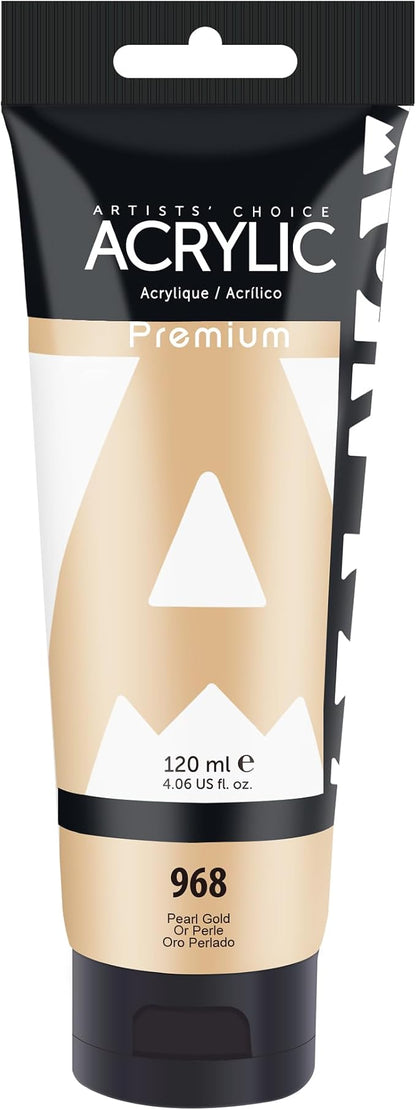 AUREUO Pearl Gold Acrylic Paint, 4 Fl Oz / 120ml Single Tube, Rich Pigment Art by AUREUO