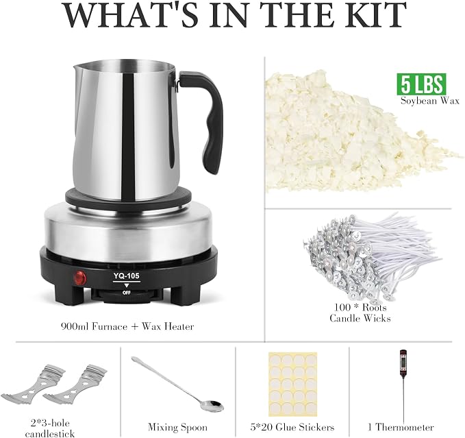 Candle Making Kit with Wax Melter, Natural Candle Wax - Image 2