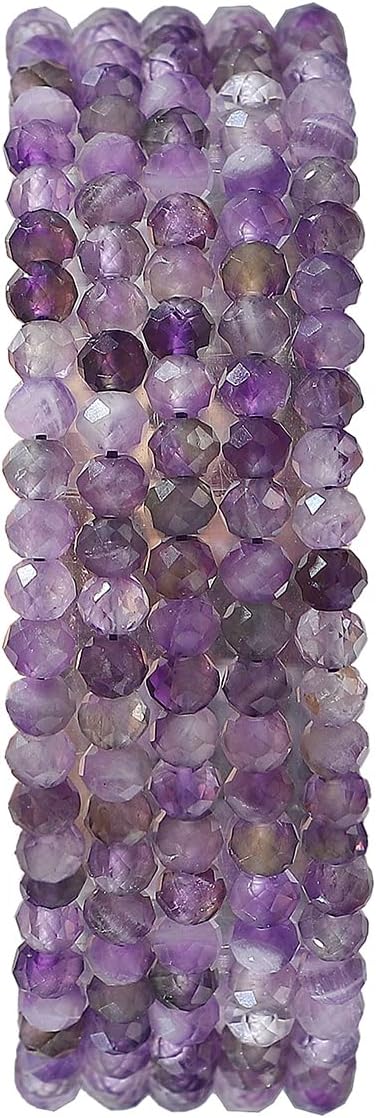 Natural Amethyst Crystal Beads 4x2mm 120pcs Faceted Rondelle Loose Semi - Image 2