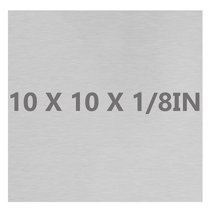 6061 T651 Aluminum Sheet Metal 10 x 10 x 1/8 Inch Flat Plain Aluminum Plate by Lswteiz