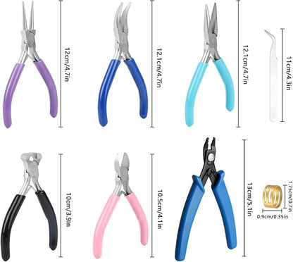 6 Pcs Jewelry Pliers Set, Include Needle Round Bent Nose Zipper Wire Cutter - Image 2