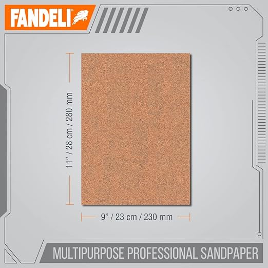Fandeli | Multi-Purpose Sanding Paper | Assorted Grits | 25 Sheets of 9'' x - Image 4