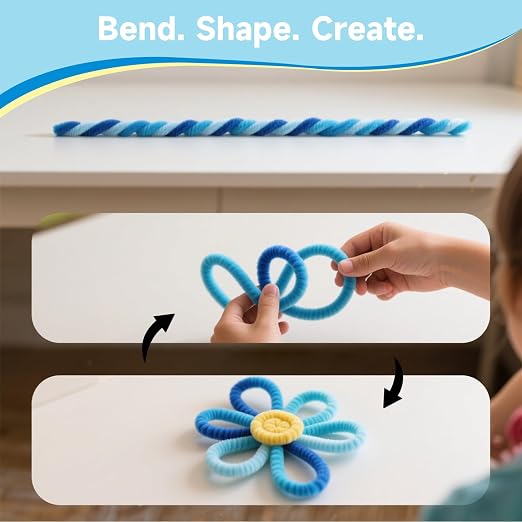 Pipe Cleaners Craft 500PCS 5 Colors Blue Pipe Cleaners Bulk 30CM Limpia Pipas - Image 7