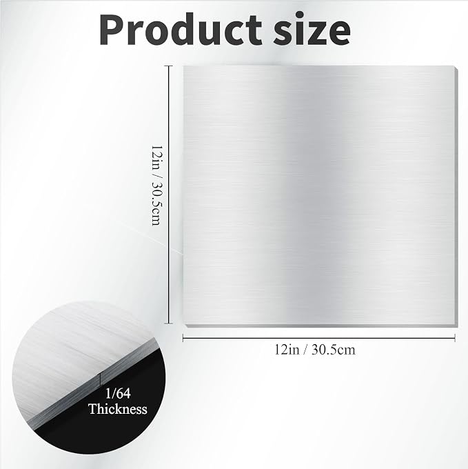Amyhill 12 Pcs 6061 T651 Aluminum Sheet Metal 12 x 12 x 1/64 Inch Thin Flat - Image 2