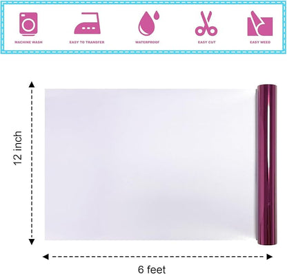 ROFISUESheet MetallicFoil HeatTransferVinyl Metallic Rose, 12Inch*6Ft - Image 2