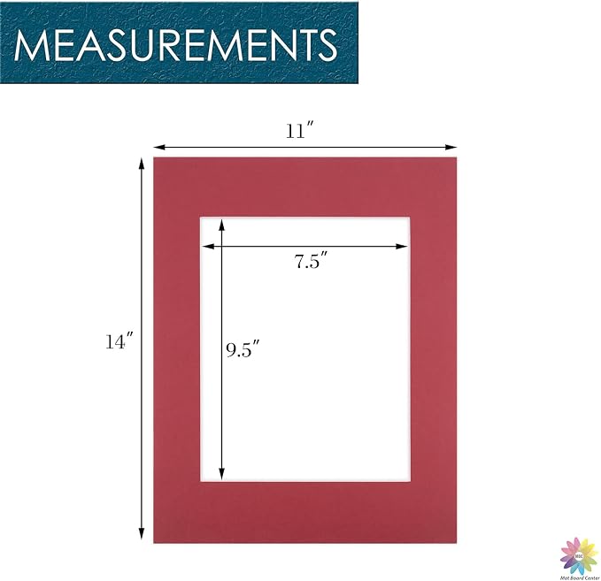 Mat Board Center, 11x14 for 8x10 China Red Color Mats - Image 2