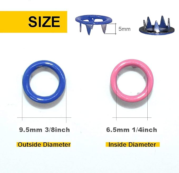 200Pcs Snap Fastener Tool Diameter 9.5mm Metal Eyelets Shoes Clothes Crafts - Image 2