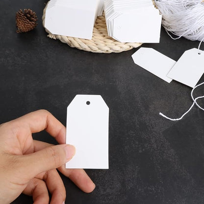 200 PCS Paper Gift Tags with Free 200 PCS Cotton Strings, Blank Hangtags - Image 3