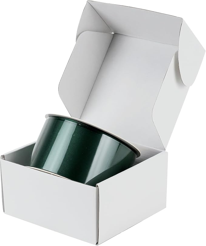 HUIHUANG Hunter Green Satin Ribbon 2 inch Double Side Green Satin Fabric Ribbon - Image 7