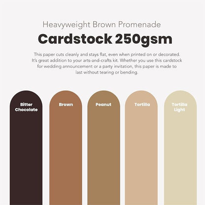 BearBoss Brown Cardstock Paper 8.5x11 50 Sheets, Heavyweight 92lb Cover - Image 3
