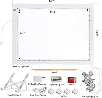 A4 LED Light Box for Tracing, elice Artist Drawing Lightbox Light Table Light - Image 6