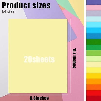 KOOGEL 20PCS Colored Paper, Including 10 Sheets 120gsm Construction paper & 10 - Image 2