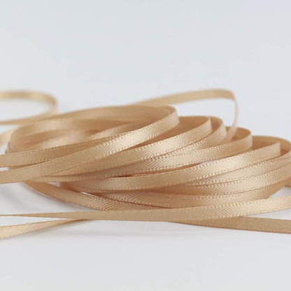 HUIHUANG Champagne Satin Ribbon 1/8 inch x Continuous 100 Yards Roll Tan Color - Image 2