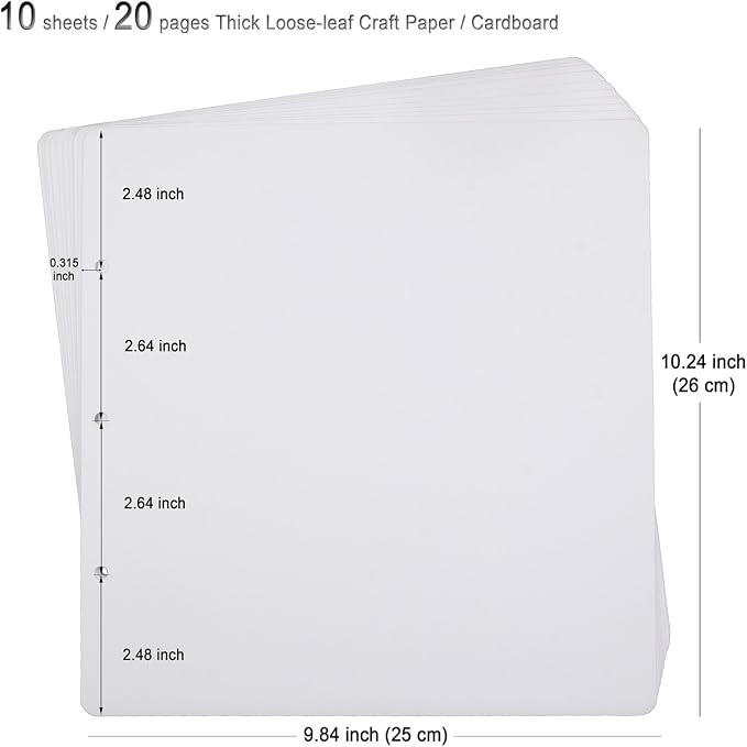 10 Sheets Double Sided Scrapbooking Refill Pages, 9.84x10.24" No Acid Thick - Image 2