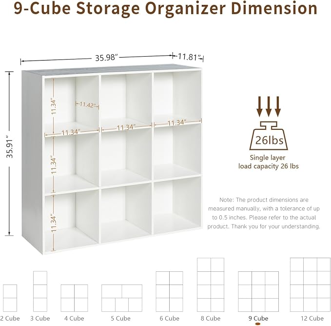 Wooden 9-Cube Storage Organizer - Image 3