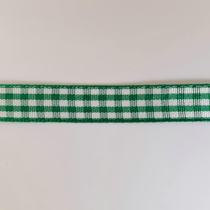 Green Gingham Plaid Checked Christmas Ribbon 25 Yard Each Roll 100% Polyester - Image 8