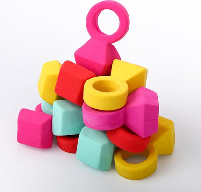 16 Pcs Eraser，Ring Erasers, 4 Assorted Colors, Funny Cute Rubber Erasers by AmoreAngelCRAFTS