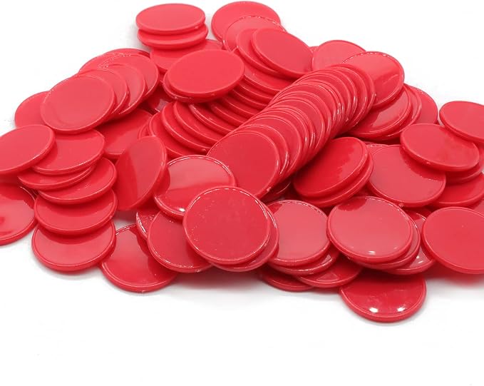 Set of 100 Opaque Plastic Learning Counters Mini Poker Chips Game Tokens by HAKITAROOM