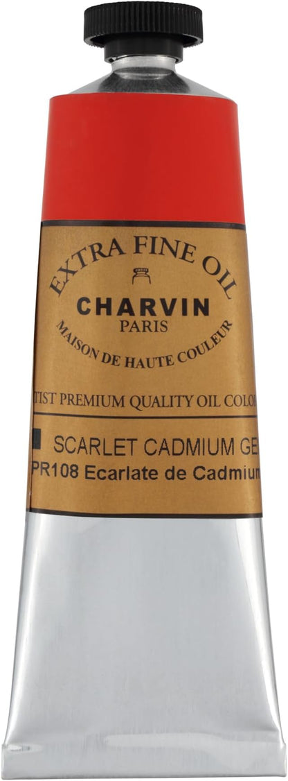 Charvin Extra Fine Oil Paint, Cadmium Scarlet 60 mL - Image 2