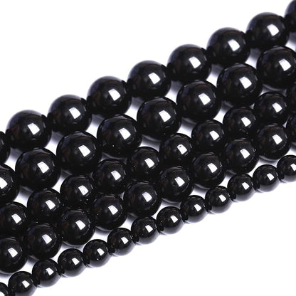 8mm 51pcs Natural Black Agates Onyx Stone Beads Smooth Round Loose Spacer Beads - Image 3