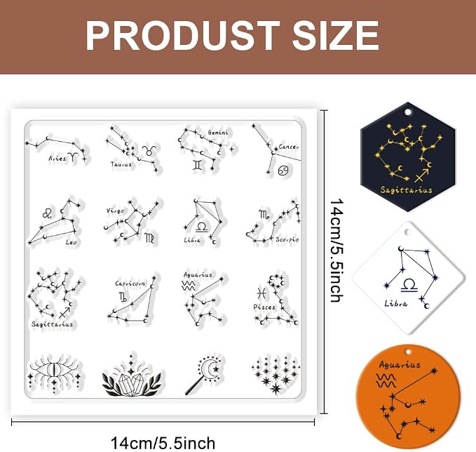 CHGCRAFT Polymer Clay Texture Sheets Constellations Clay Texture Mat Silicone - Image 2