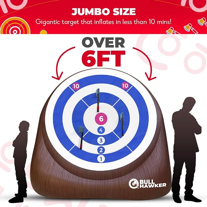 Swooc Games® - Bull Hawker™ | Giant Axe Darts w/ 15+ Games | Axe Throwing Game - Image 5