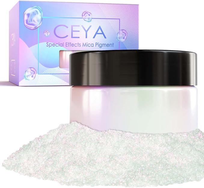 Ceya Chameleon Mica Powder, 1.8oz/ 50g Angelic Galaxy Chrome Nail Powder by CEYA