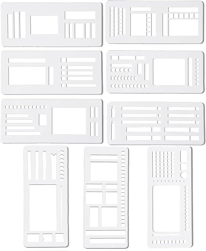 9 Pcs Handmade Flexible Record Template, 3 Style Planner Stencils Set Reusable - Image 2