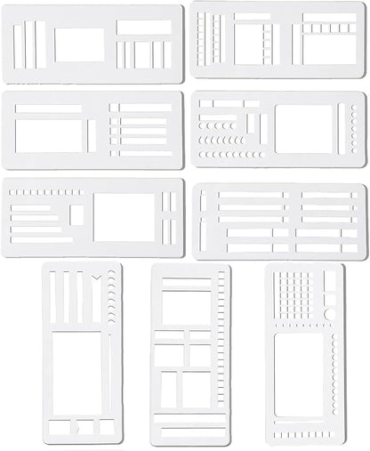 9 Pcs Handmade Flexible Record Template, 3 Style Planner Stencils Set Reusable - Image 2