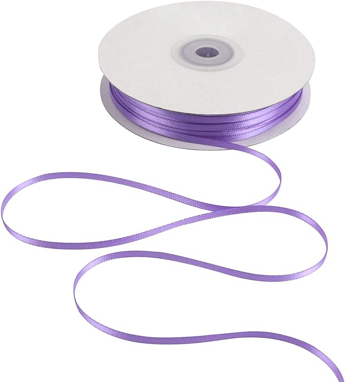 HUIHUANG Solid Color Satin Ribbon 1/8 inch x 100 Yards Roll Ribbon Light Purple by HUIHUANG