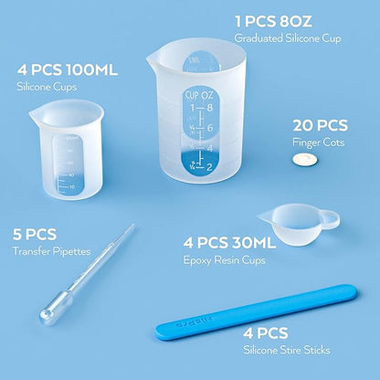 Silicone Resin Measuring Cups Tool Kit- Nicpro 250 & 100 ml Measure Cups - Image 2