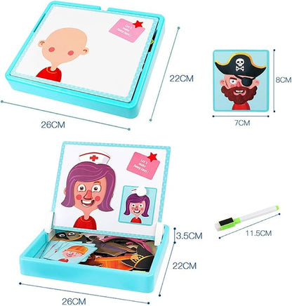 Magnetic Puzzles Face Dress Up Travel Game Double Side Preschool Educational - Image 2