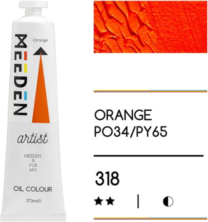 MEEDEN Artist Grade Oil Paint: Orange - 170ml/5.7oz Tube - Professional Art - Image 2