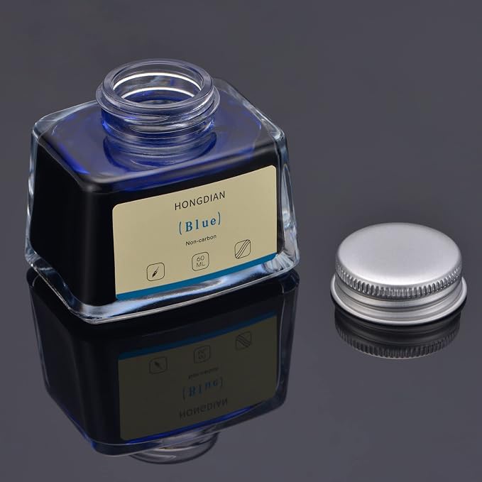 Asvine Hongdian Fountain Pen Bottled Ink Blue, 60ml Bottle Ink - Image 4