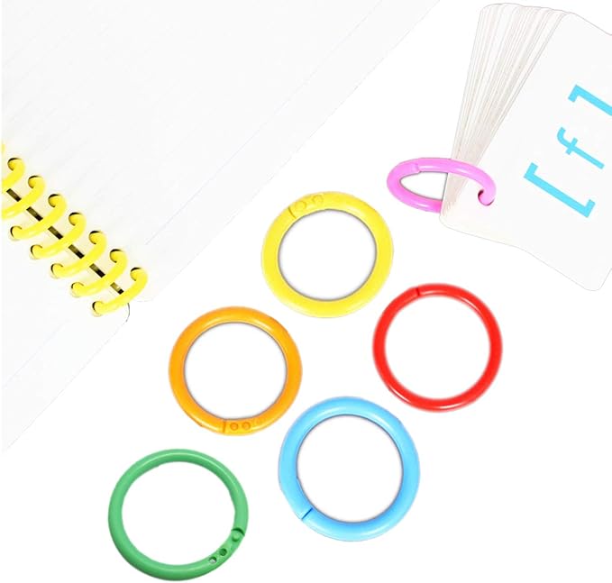 Haploon 175-Pack 1.1" Plastic Binder Clips Plastic Loose Leaf Rings Multi-Color - Image 3