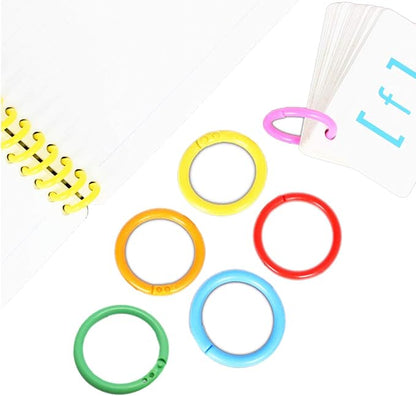 Haploon 175-Pack 1.1" Plastic Binder Clips Plastic Loose Leaf Rings Multi-Color - Image 3