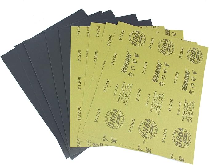 Sandpaper Sheets, 1200 Grit Dry Wet Sand Paper, 9 x 11 Inch, Silicon Carbide by MAXMAN