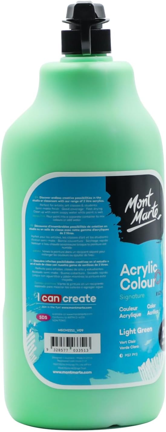 Mont Marte Discovery School Acrylic, Light Green, 1/2 Gallon. Ideal - Image 5