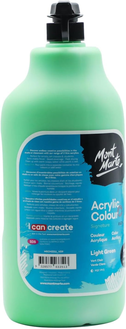 Mont Marte Discovery School Acrylic, Light Green, 1/2 Gallon. Ideal - Image 5