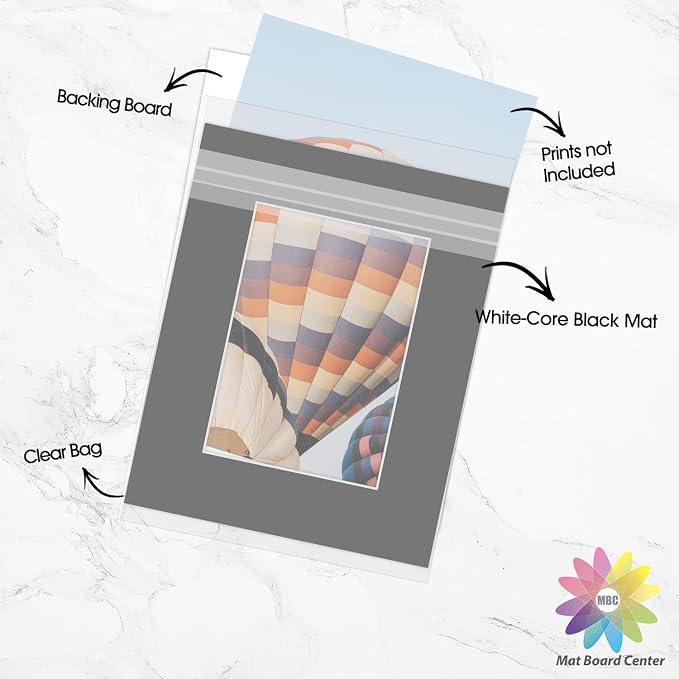 Mat Board Center, 8x10 for 5x7 Black Picture Mat Sets - Image 5