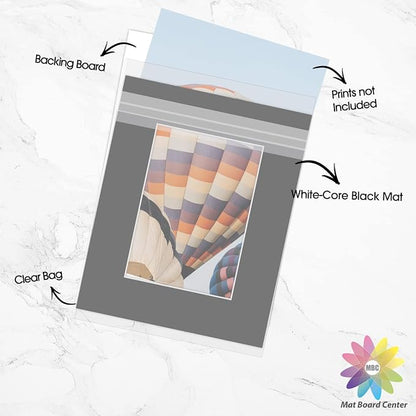 Mat Board Center, 8x10 for 5x7 Black Picture Mat Sets - Image 5