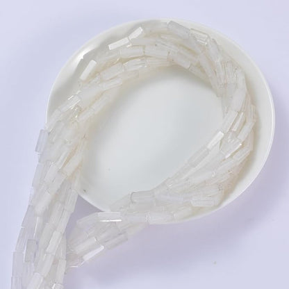 Natural White Crystal Rectangle Tube Beads 4x13mm 38cm/str Loose Semi Gemstone - Image 7