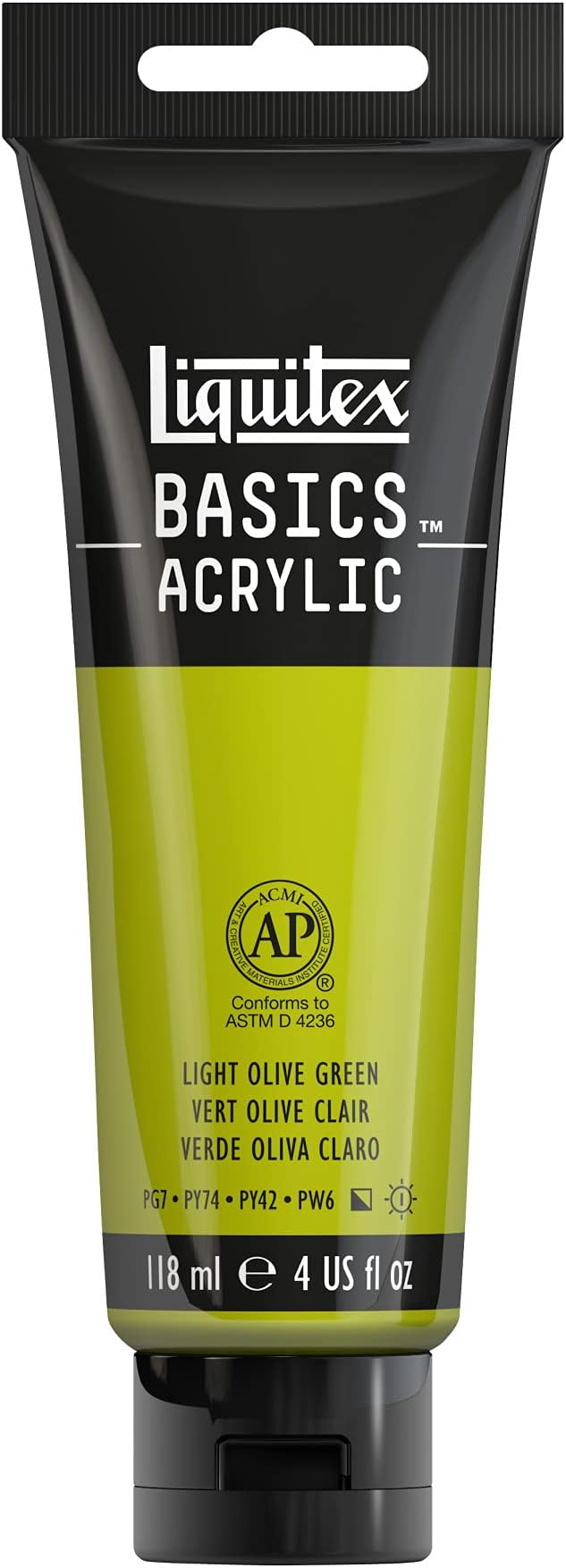 Liquitex BASICS Acrylic Paint, 118ml Tube, Light Olive Green by Liquitex