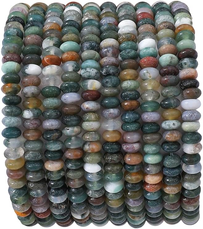 Natural Indian Agate Disk Stone Beads 4x2mm 160pcs Rondelle Loose Semi Gemstone by Beadia