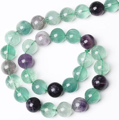 46pcs 8mm Natural Stone Beads Fluorite Gemstone Round Loose Beads - Image 5